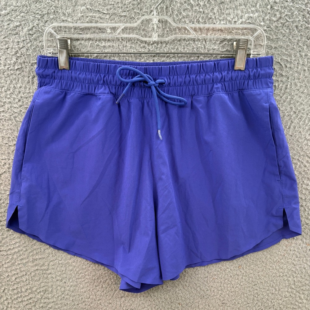 Athleta Shorts Women Medium Blue Elastic Waist Drawstring Pockets Activewear